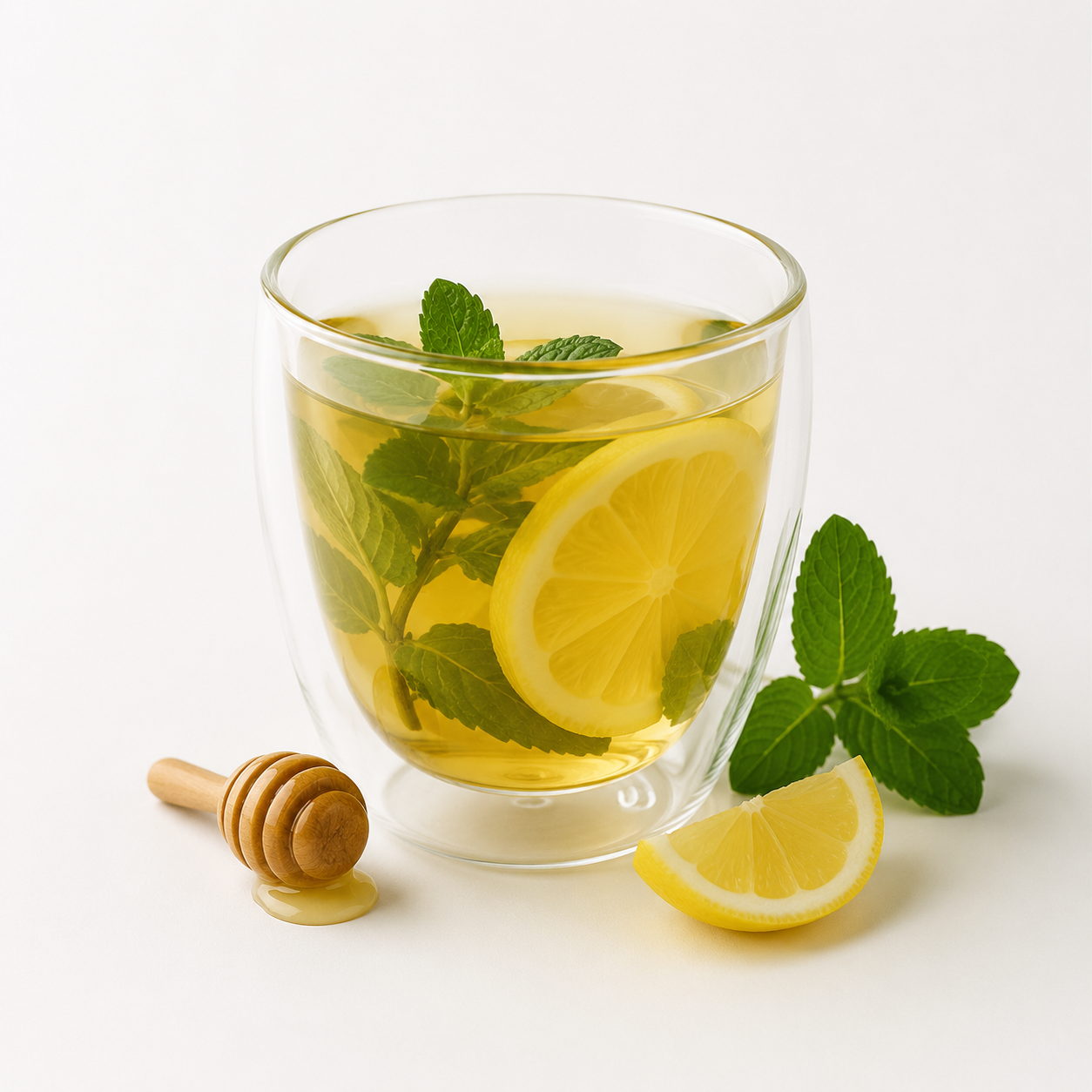Frischer Minz-Zitronen-Tee bei Dr. Shot