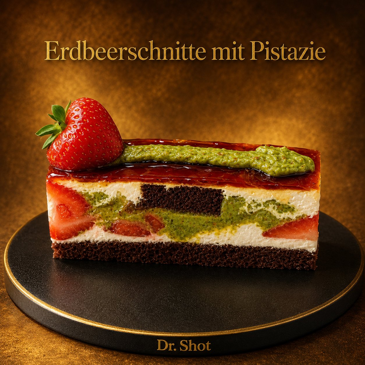 Erdbeer Schnitte mit Lotus oder Pistazie bei Dr. Shot